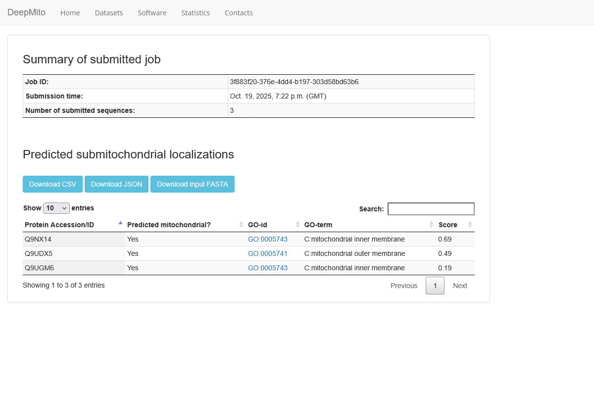 DEEPMito - User interface