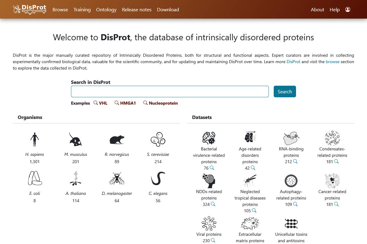 DisProt - User interface