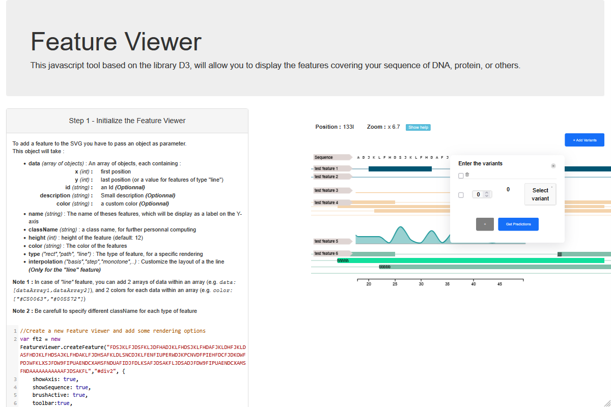 Feature Viewer - User interface