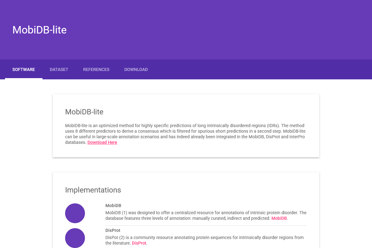 MobiDB Lite - User interface