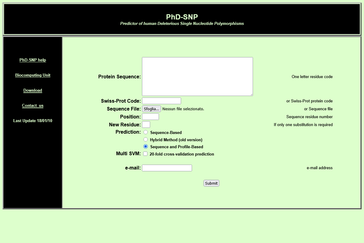 PhD-SNP - User interface
