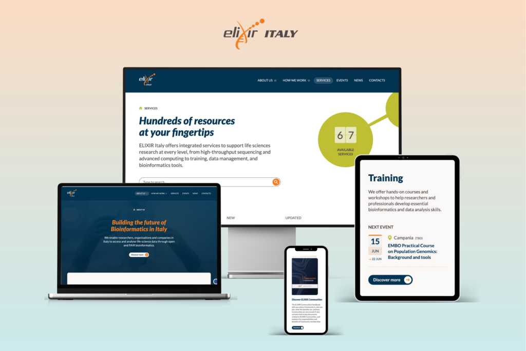 ELIXIR Italy Website on different devices