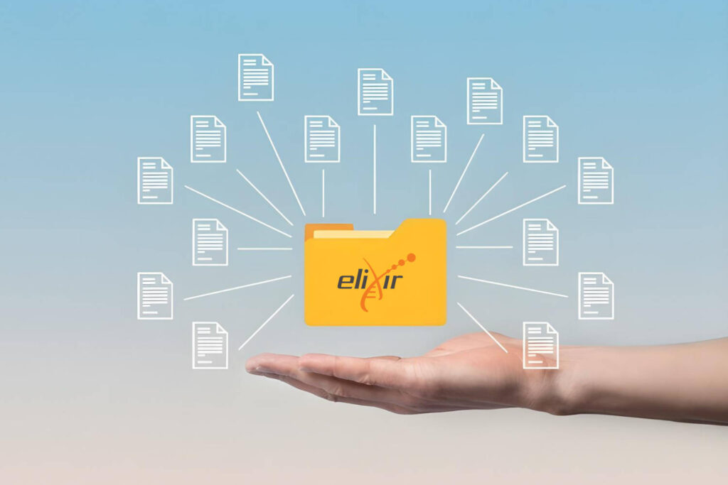 A hand holding a folder filled with documents.