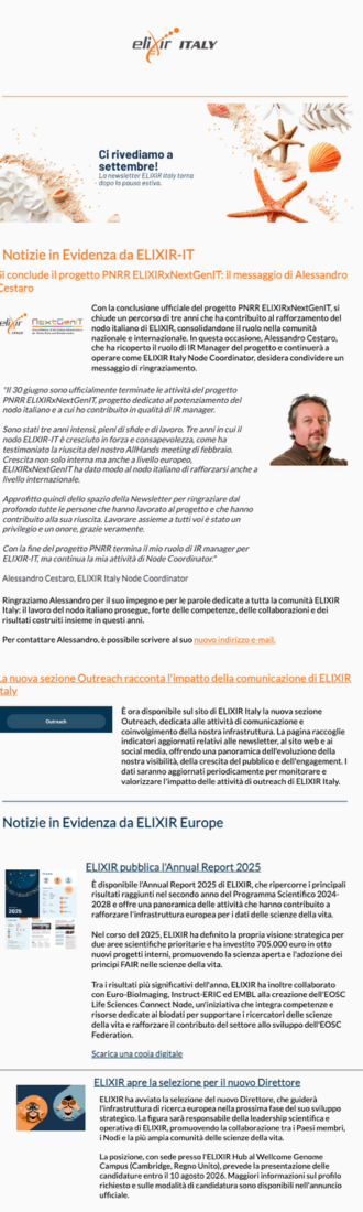 Screenshot of the newsletter issue