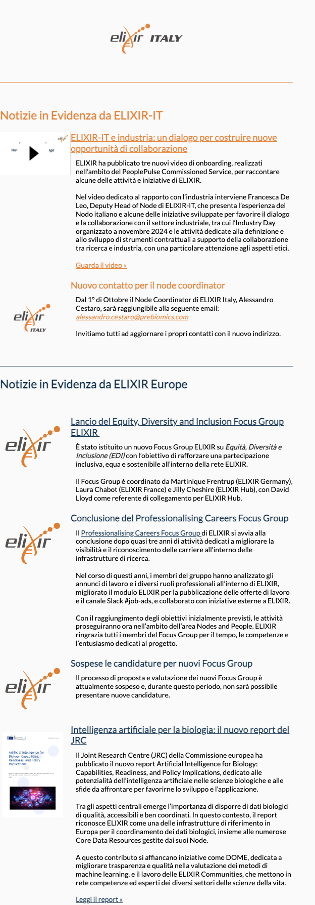 Screenshot of the newsletter issue